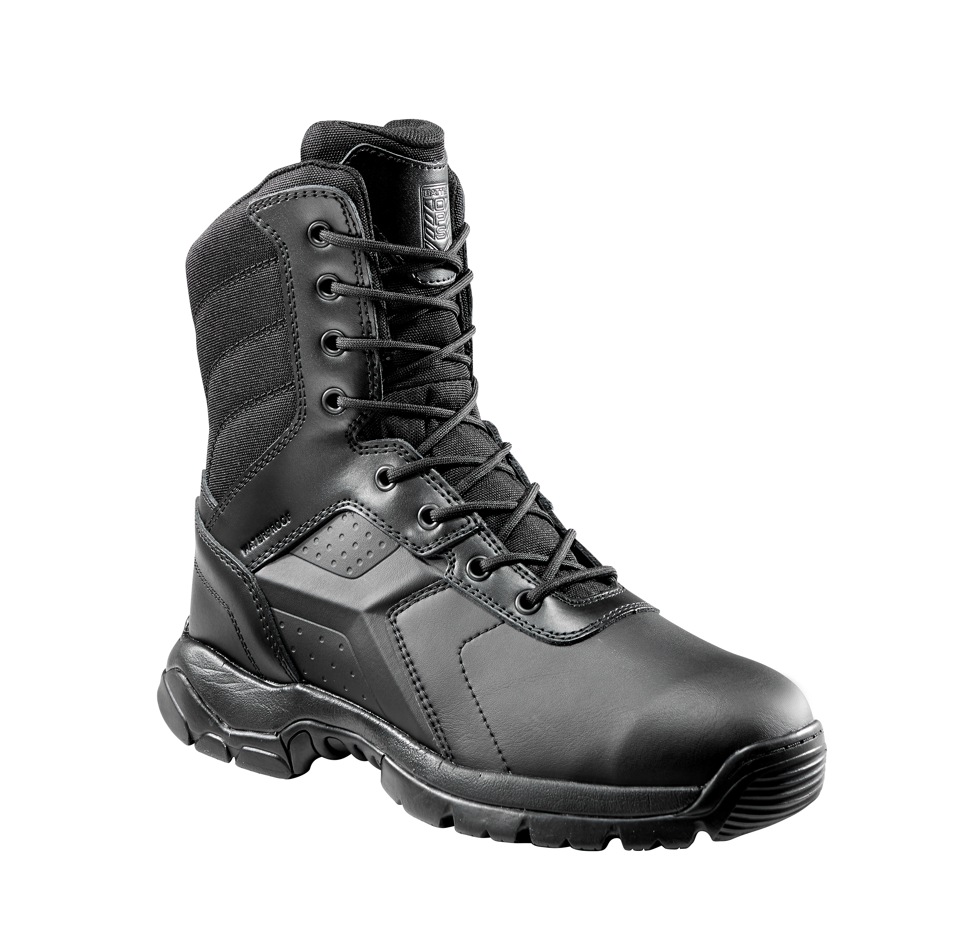 8-inch Waterproof Black Tactical Boot - Side Zip, Non Safety Toe