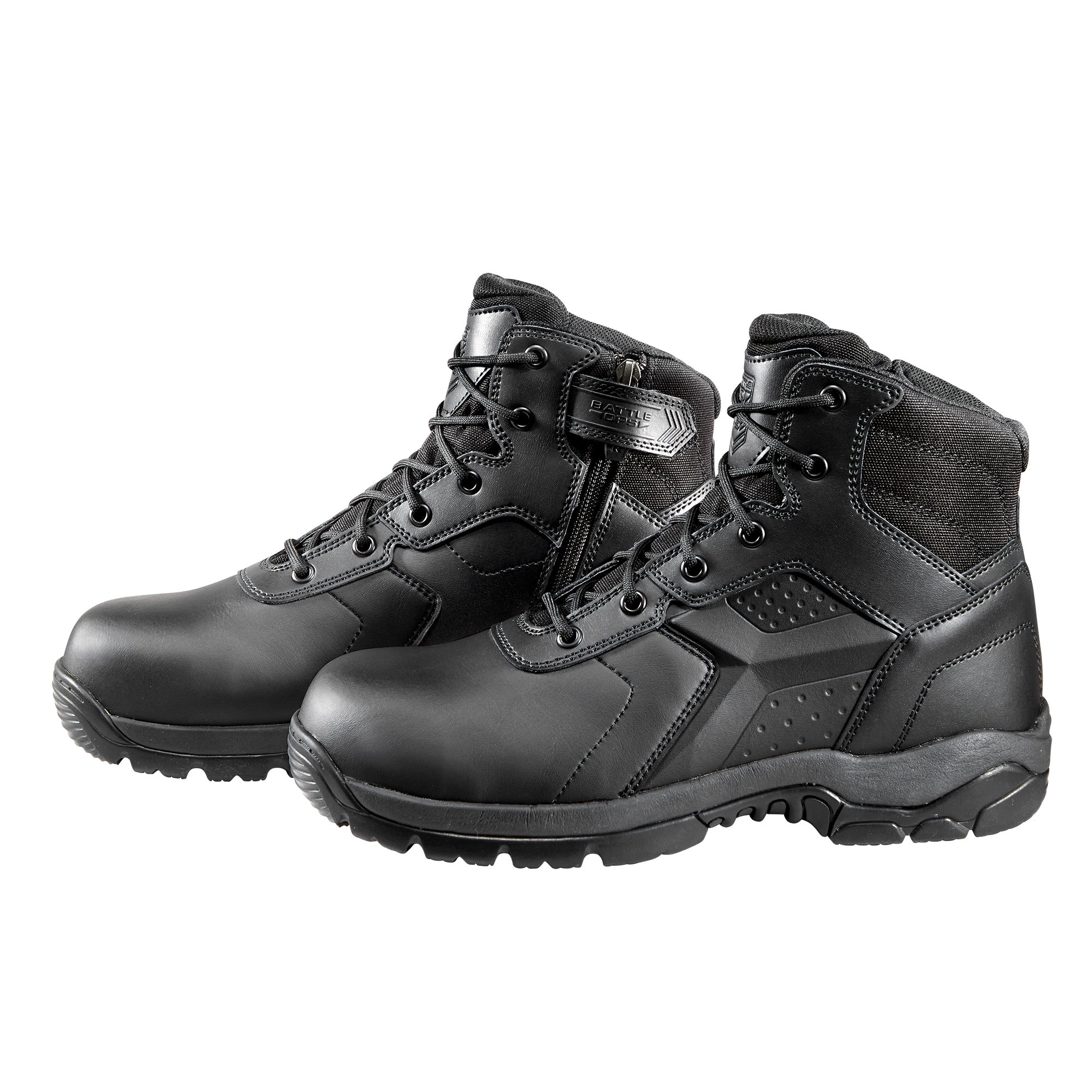 6-inch Waterproof Black Tactical Boot - Side Zip & Comp Safety Toe